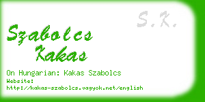 szabolcs kakas business card